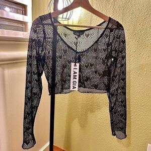 Domitilla I.AM.GIA Black Crochet Top